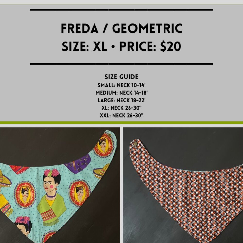 *NOW FOR $15* Freda Bandana- Size XL 22-26" W/ DISCOUNT SHIPPING